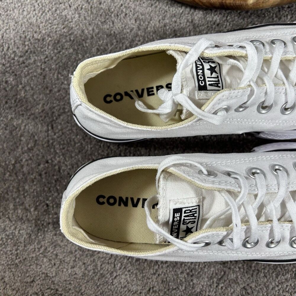 Converse Chuck Taylor All Star Lift Women’s Sz 9 White Canvas Low Platform Shoes - Picture 9 of 11